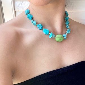 Turquoise and green stone necklace